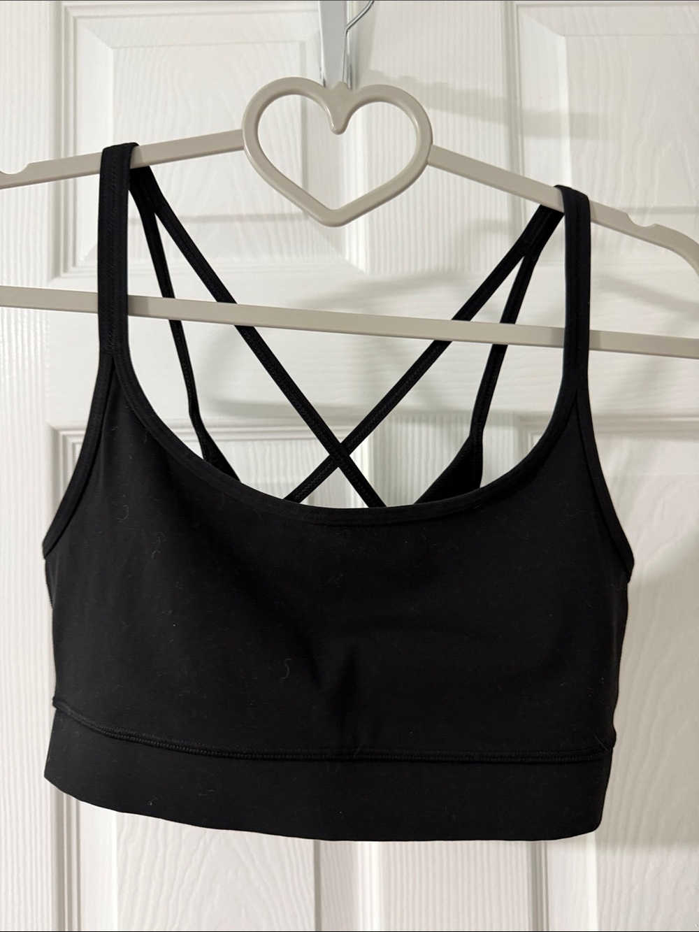 Vuori Black Strappy Crop Sports Bra